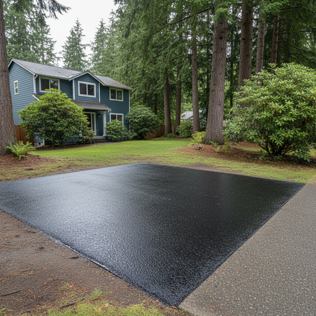 Completed asphalt repair work at a residential property in Vancouver, WA