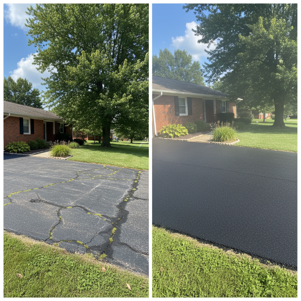 Completed commercial asphalt work at a residential property in Louisville, KY