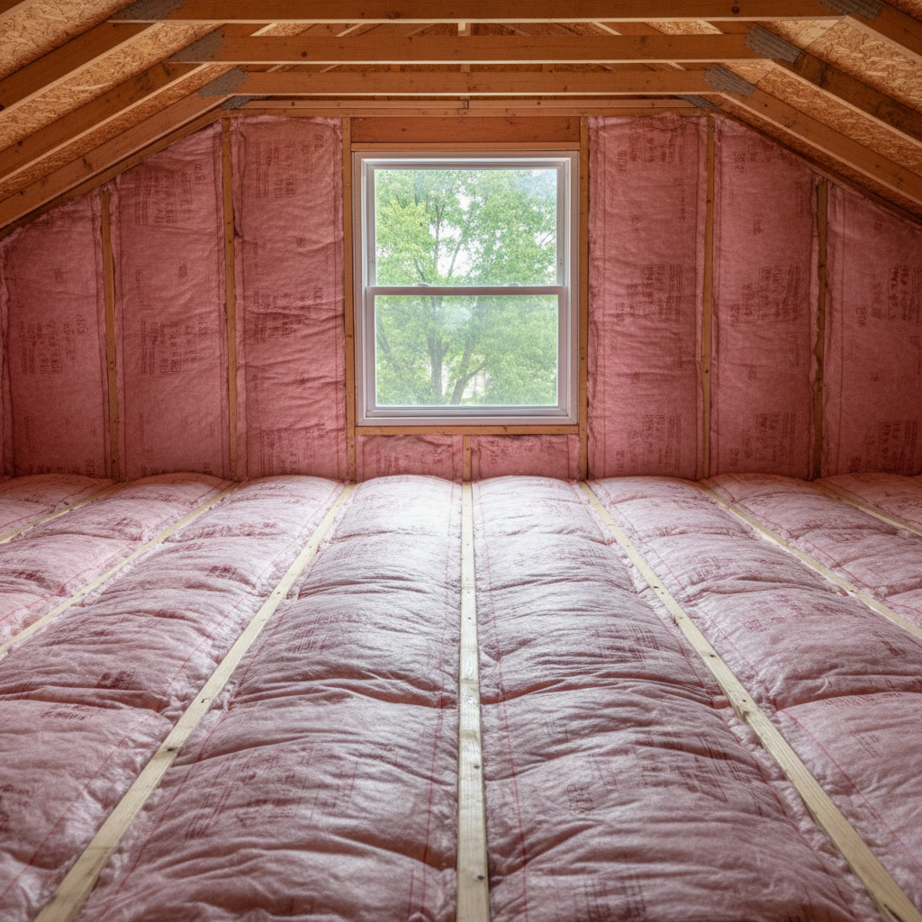 Completed batt insulation installation work at a residential property in Elgin, IL