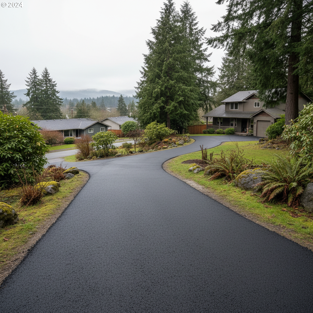 Completed commercial asphalt work at a residential property in Tukwila, WA