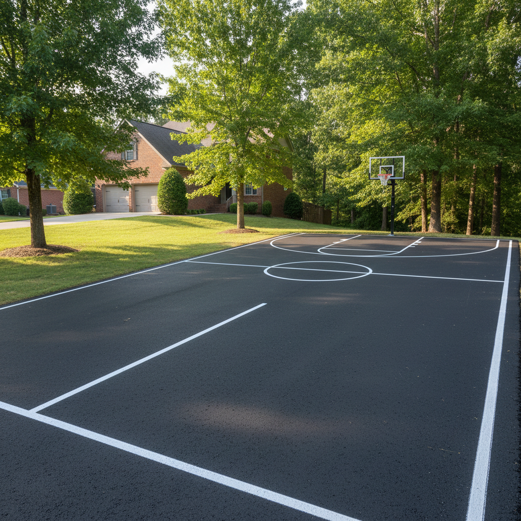 Completed asphalt striping work at a residential property in Decatur, GA