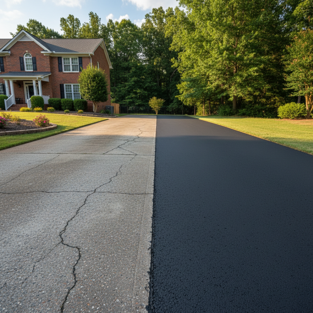 Completed asphalt paving work at a residential property in Atlanta, GA