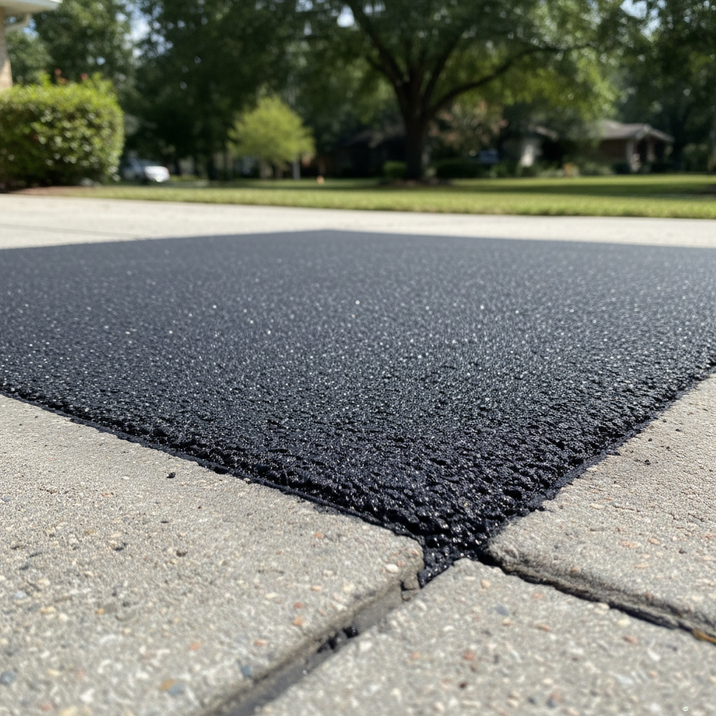 Completed asphalt patching work at a residential property in Atlanta, GA