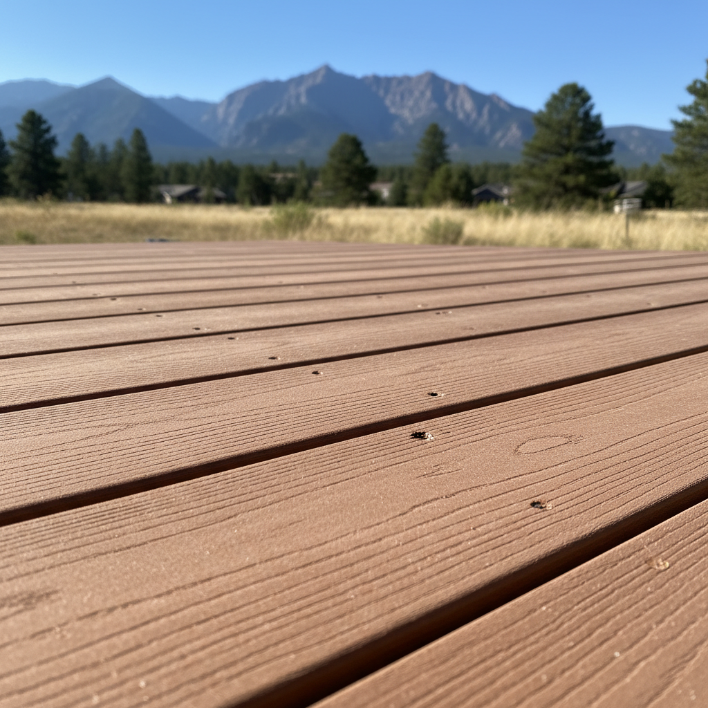 Completed trex decks work at a residential property in Boulder, CO