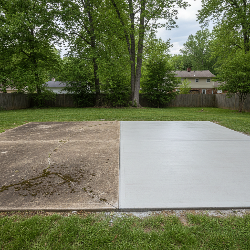 Completed concrete installation work at a residential property in Waldorf, MD