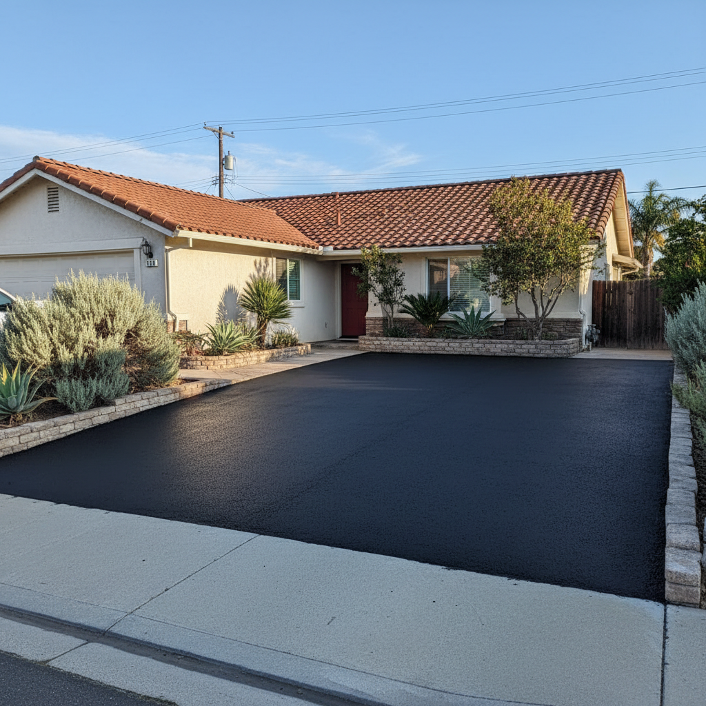 Completed slurry coating work at a residential property in Laguna Niguel, CA