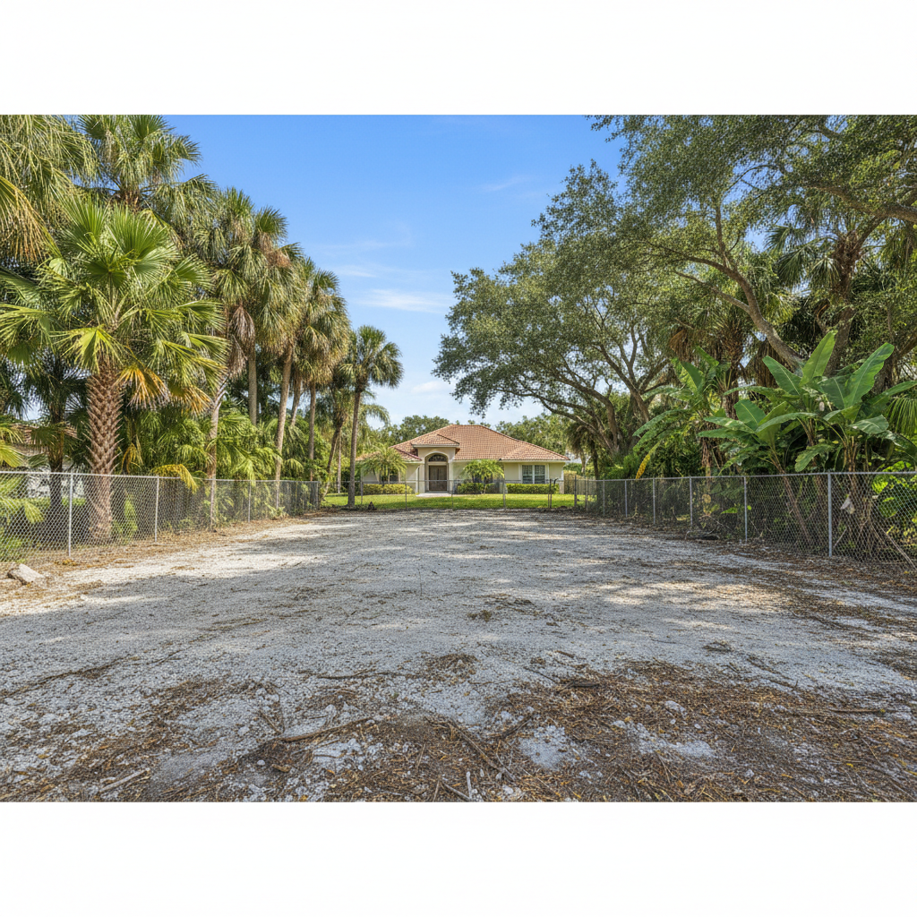 Completed residential demolition work at a residential property in Cape Coral, FL