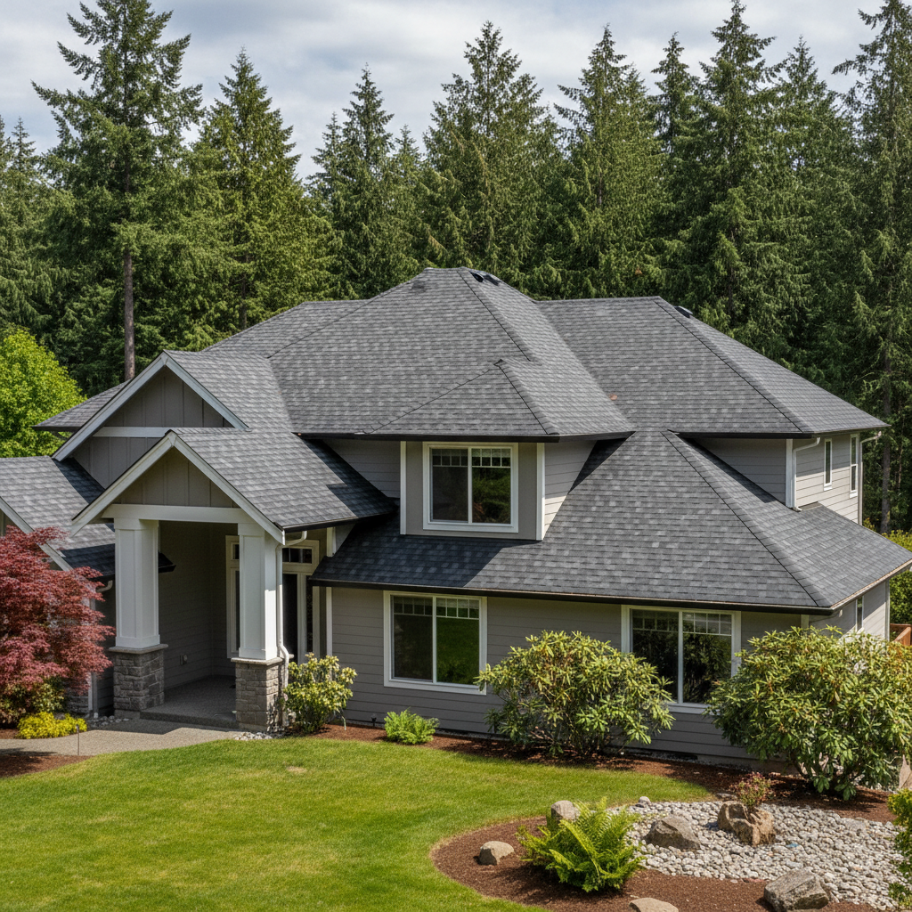 Completed new construction roofing work at a residential property in Sammamish, WA
