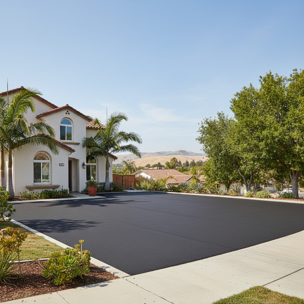 Completed commercial asphalt work at a residential property in Los Angeles, CA