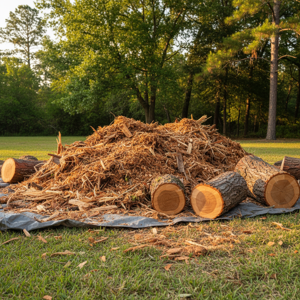 Completed emergency tree removal work at a residential property in Humble, TX