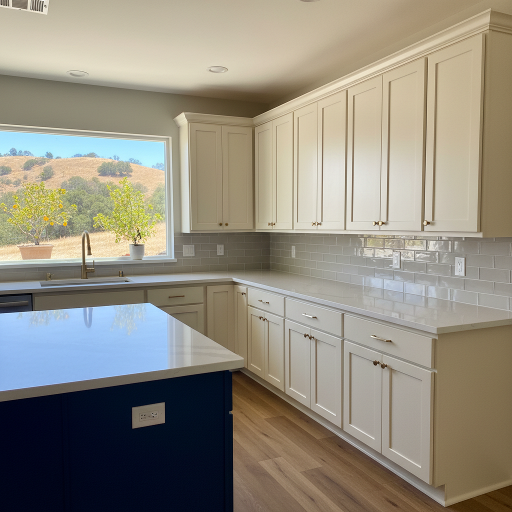 Completed cabinet installation work at a residential property in Fullerton, CA
