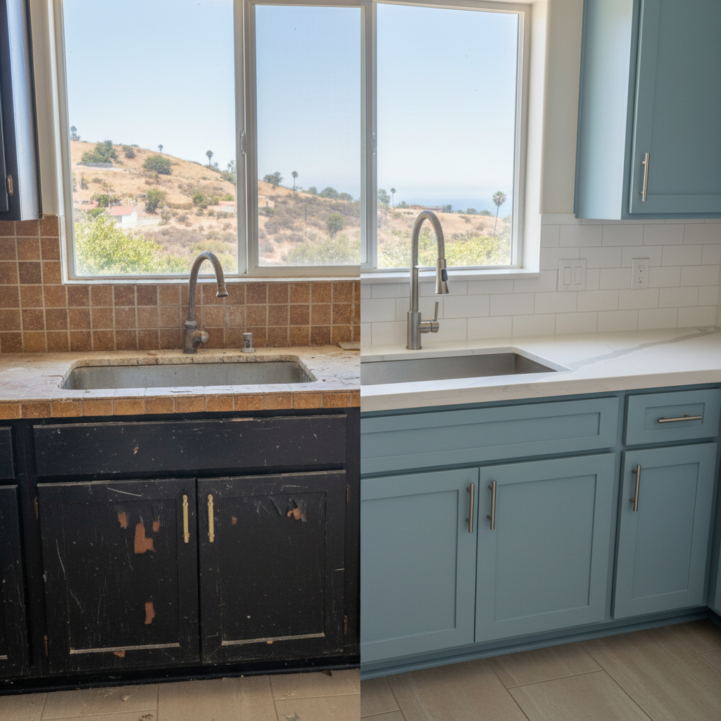 Completed countertop installation work at a residential property in Ventura, CA