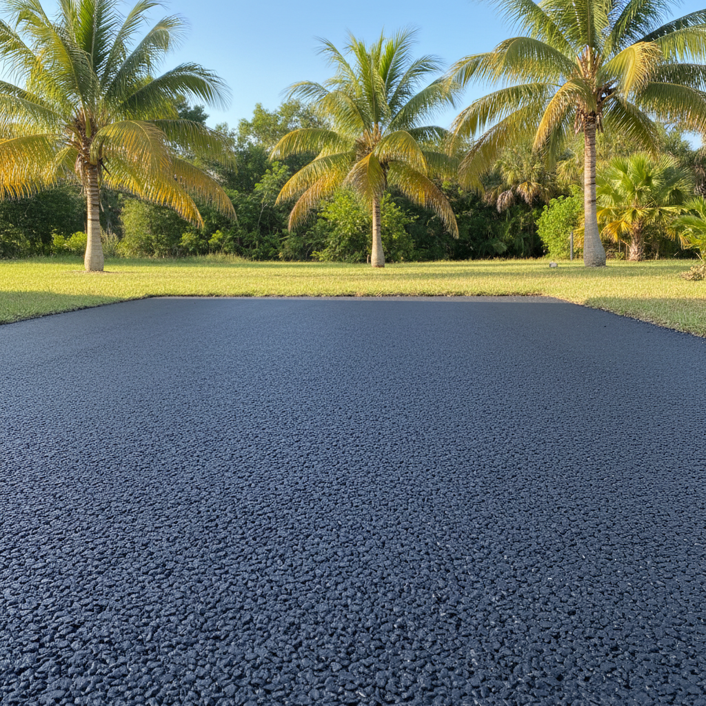 Completed residential asphalt work at a residential property in Plantation, FL