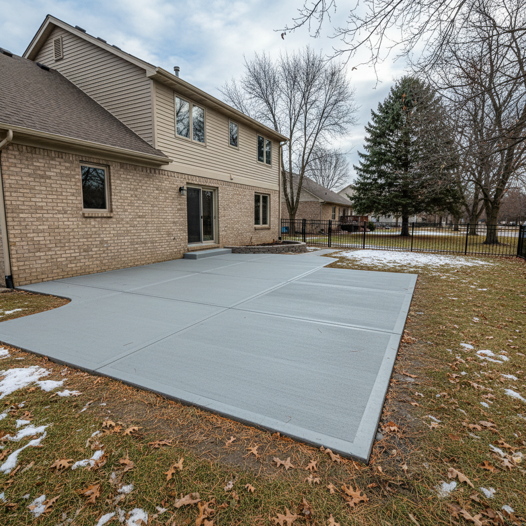 Completed concrete flatwork work at a residential property in Joliet, IL