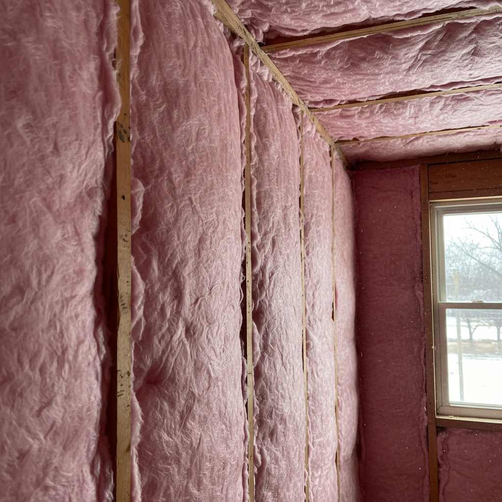 Completed batt insulation installation work at a residential property in Evanston, IL