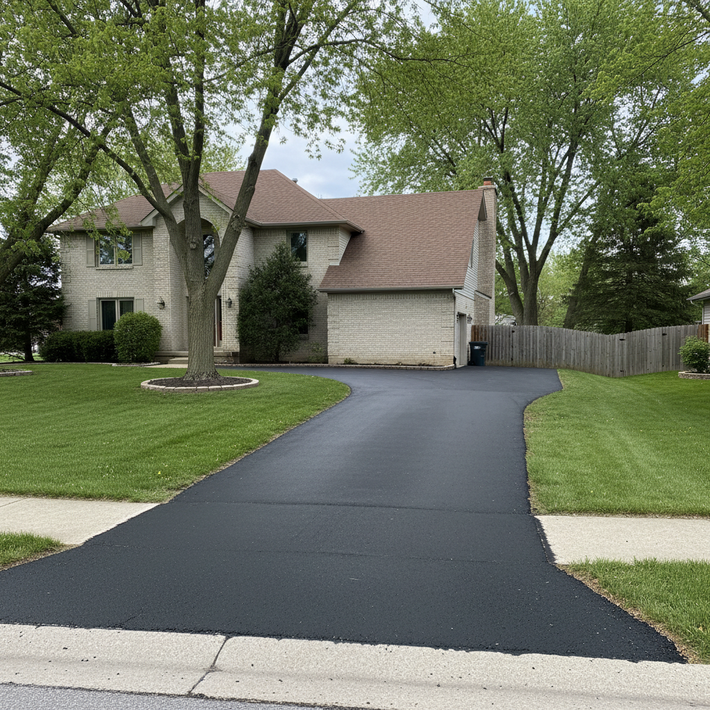 Completed slurry coating work at a residential property in South Bend, IN