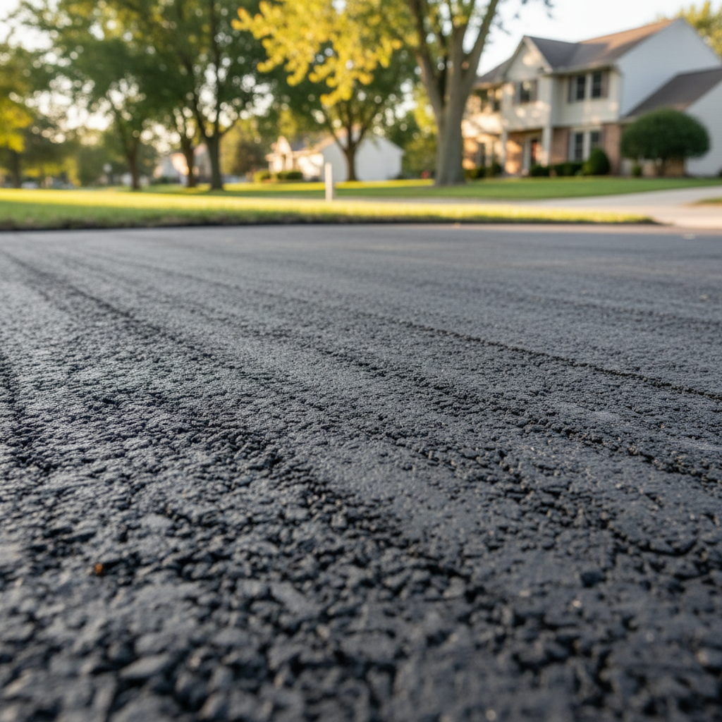 Completed asphalt milling work at a residential property in Elkhart, IN