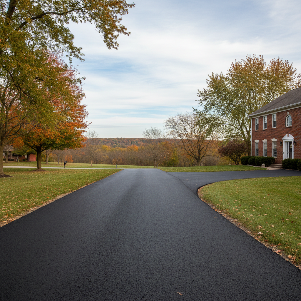 Completed residential asphalt work at a residential property in Michigan City, IN