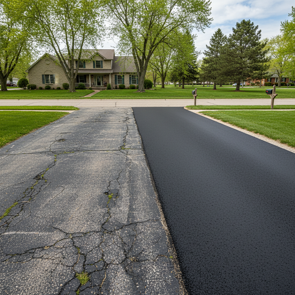 Completed commercial asphalt work at a residential property in Goshen, IN