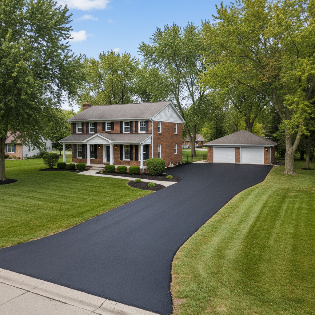 Completed residential asphalt work at a residential property in Elkhart, IN