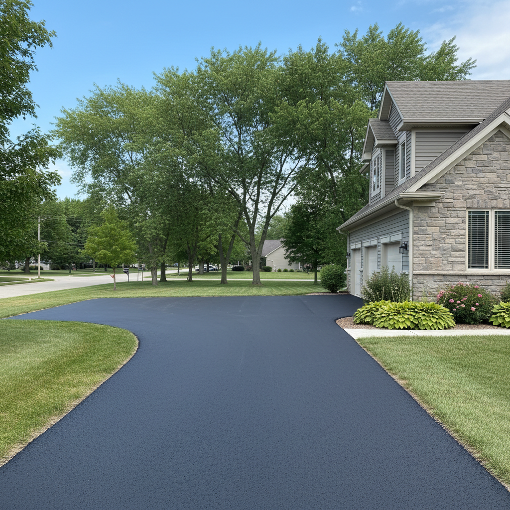 Completed commercial asphalt work at a residential property in Goshen, IN