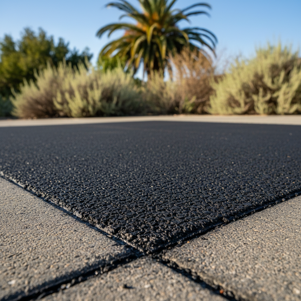 Completed asphalt patching work at a residential property in Santa Ana, CA