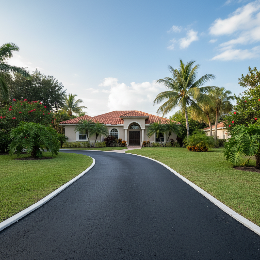 Completed residential asphalt work at a residential property in Boca Raton, FL