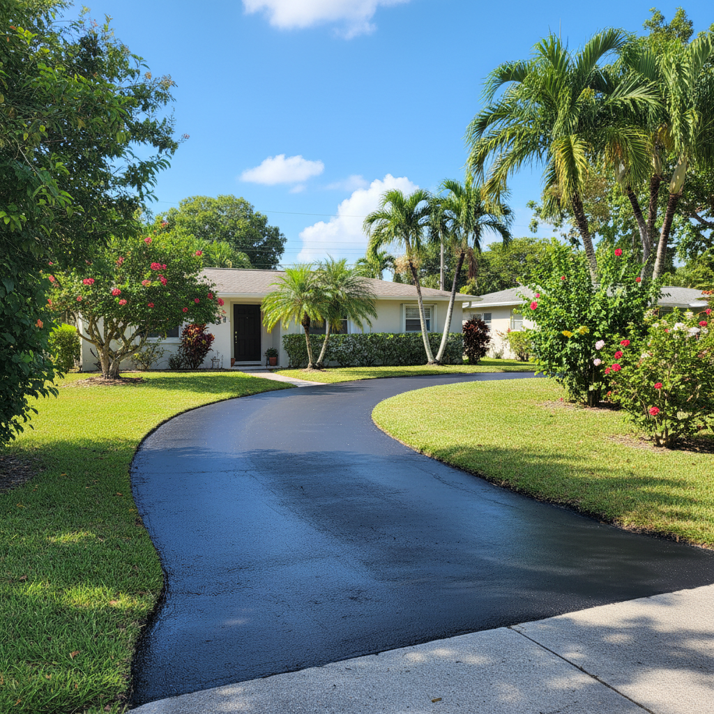 Completed slurry coating work at a residential property in Miami Gardens, FL