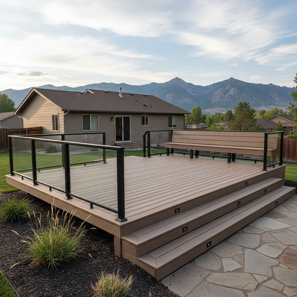 Completed trex decks work at a residential property in Ogden, UT