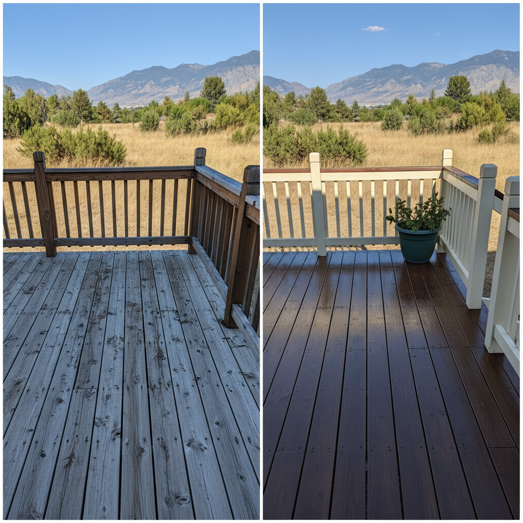 Completed deck painting & staining work at a residential property in Ogden, UT