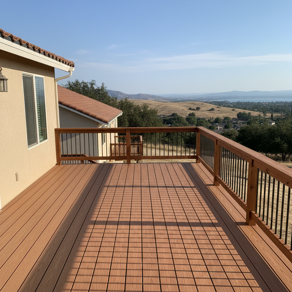Completed deck repair work at a residential property in Lake Elsinore, CA
