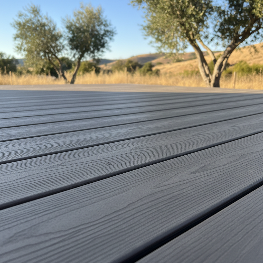 Completed composite decks work at a residential property in Lake Elsinore, CA