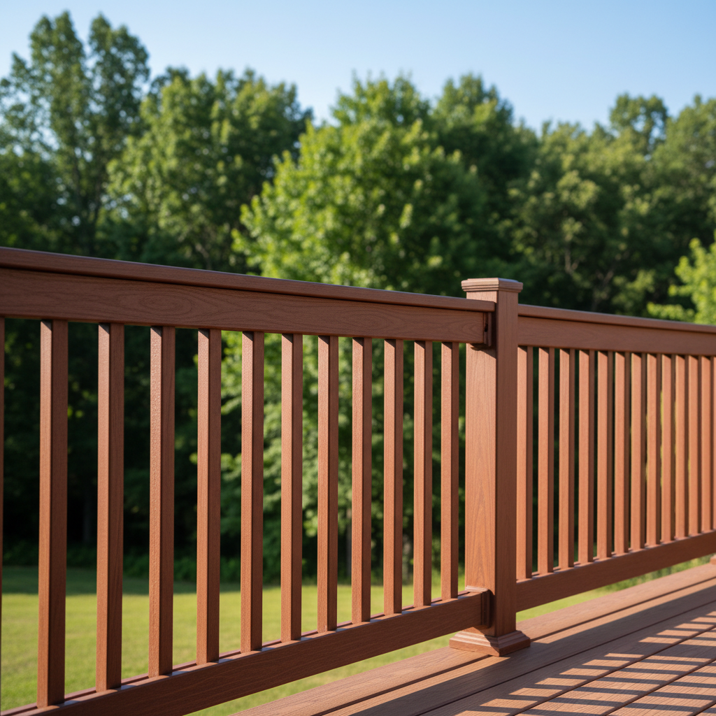 Completed deck railing installation work at a residential property in Halls, TN
