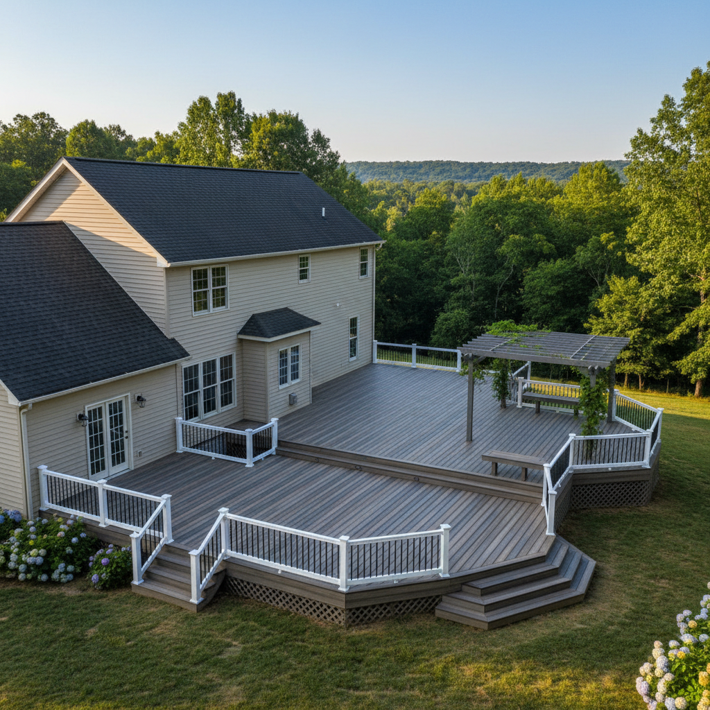 Completed composite decks work at a residential property in Seymour, TN