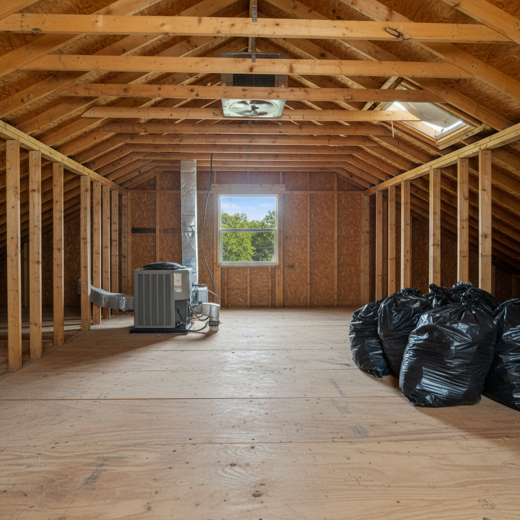Completed insulation removal work at a residential property in San Marcos, TX