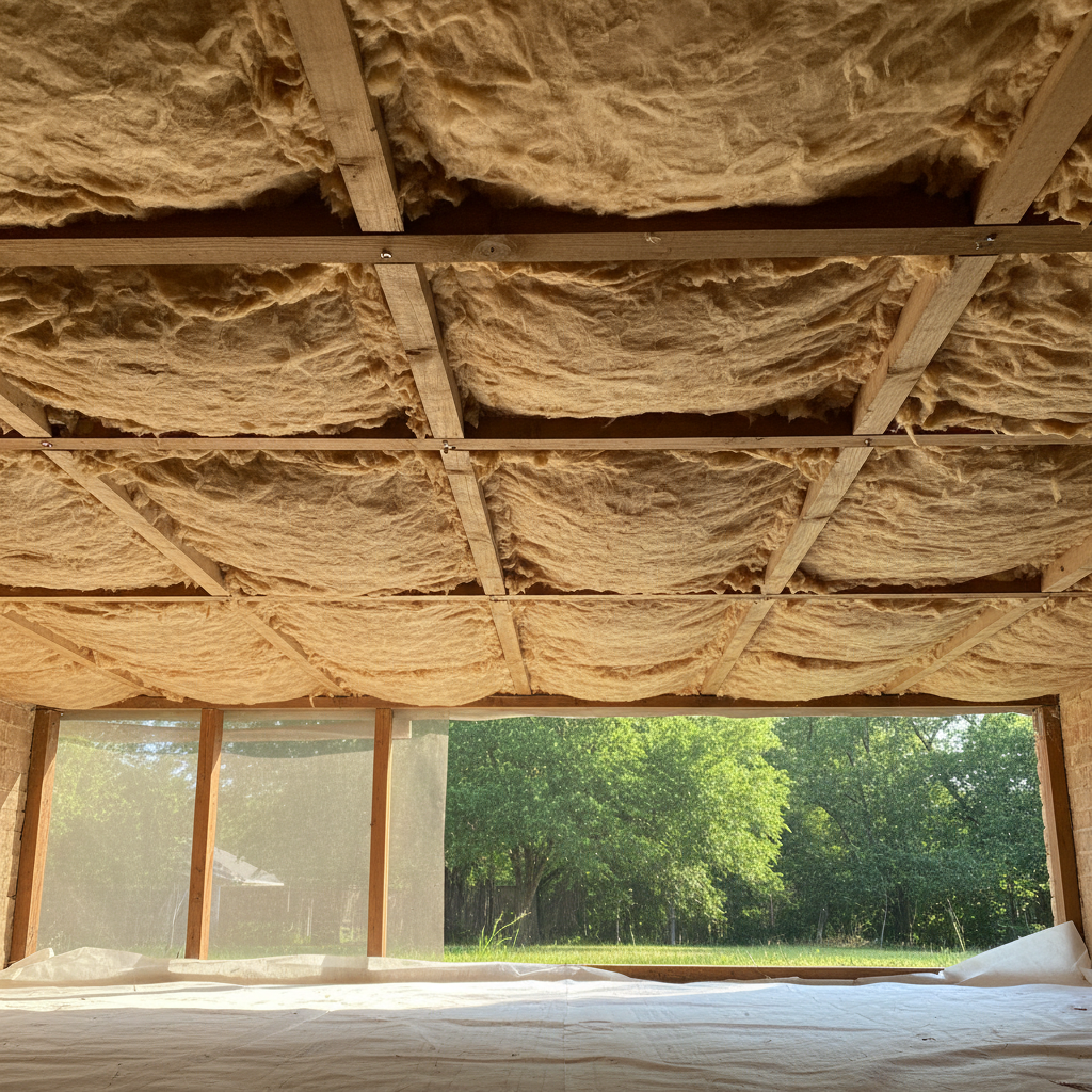 Completed crawl space insulation work at a residential property in New Braunfels, TX