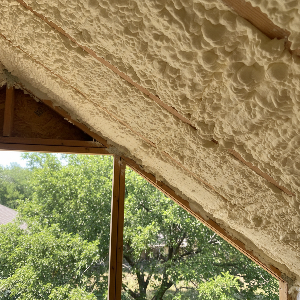 Completed closed cell spray foam work at a residential property in Forney, TX