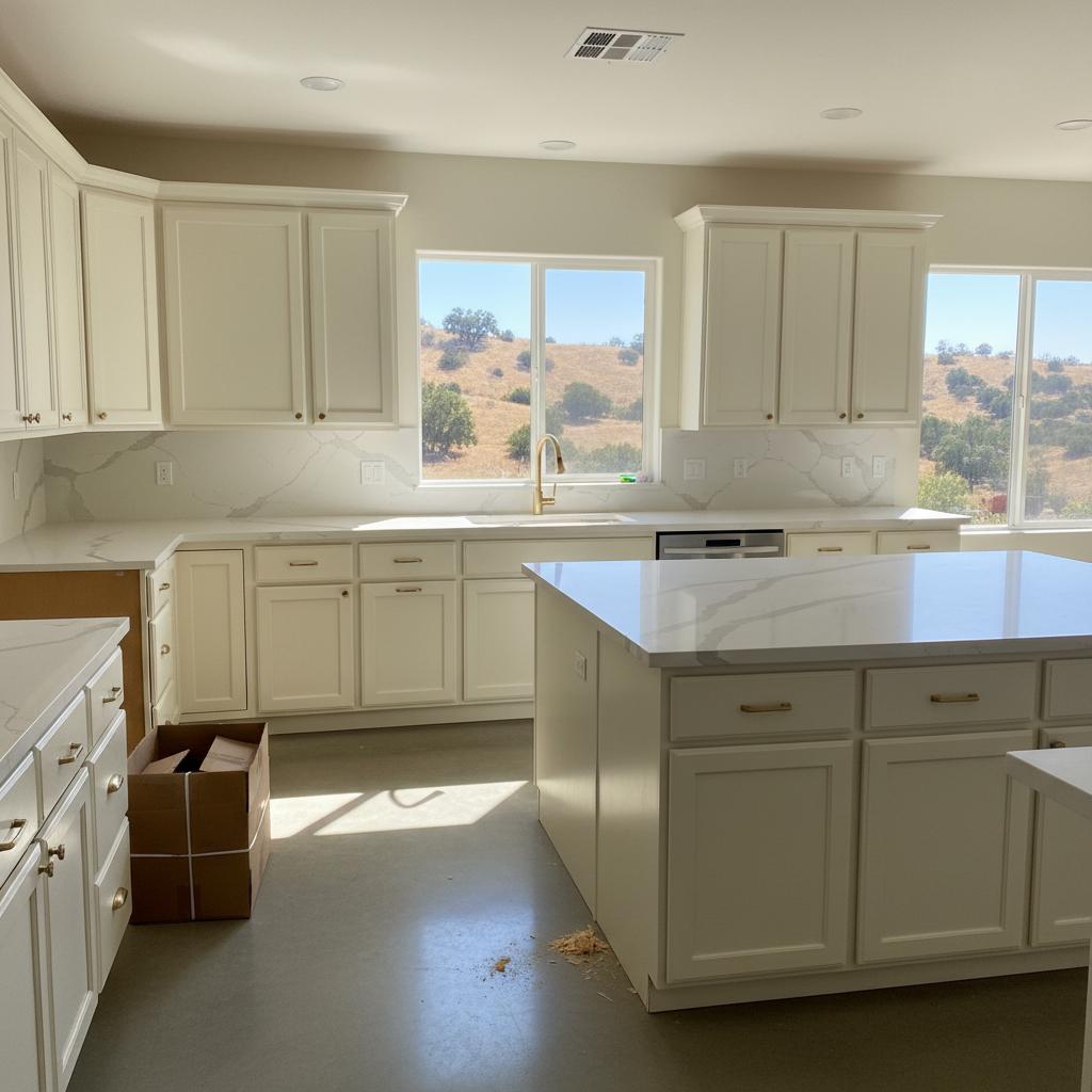 Completed cabinet installation work at a residential property in Rancho Cucamonga, CA