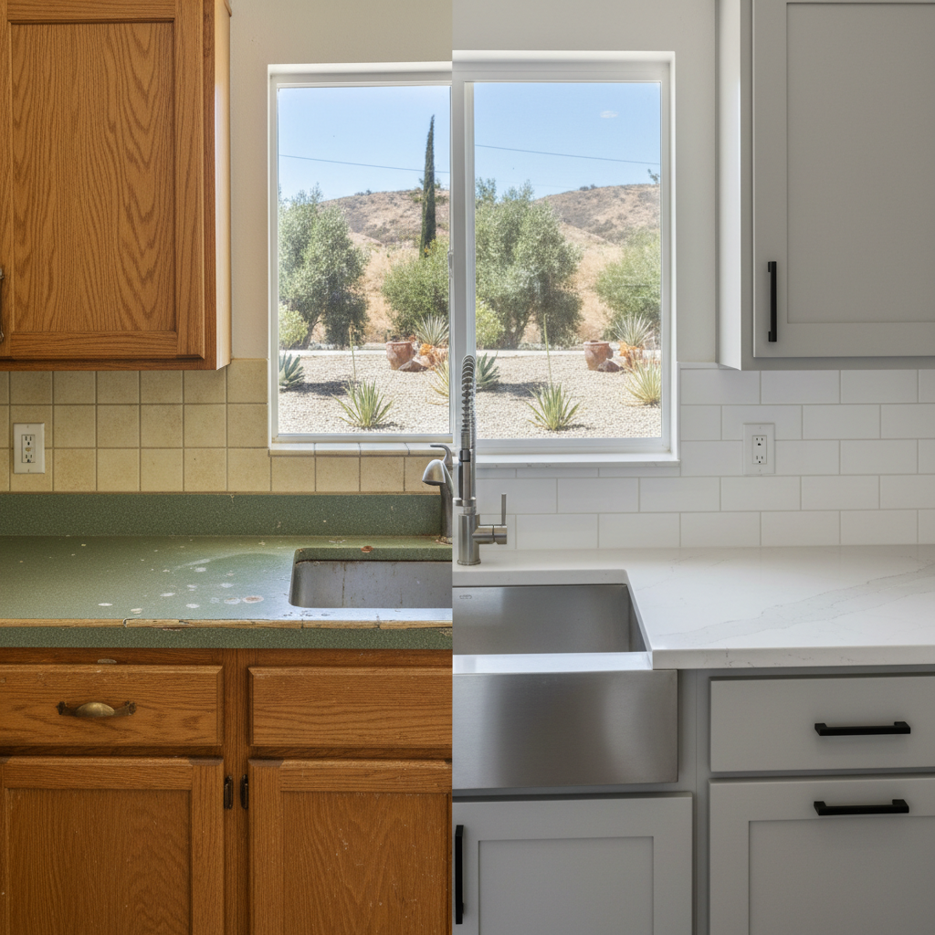 Completed countertop installation work at a residential property in Norwalk, CA