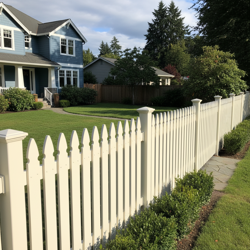 Completed fence painting work at a residential property in Shoreline, WA