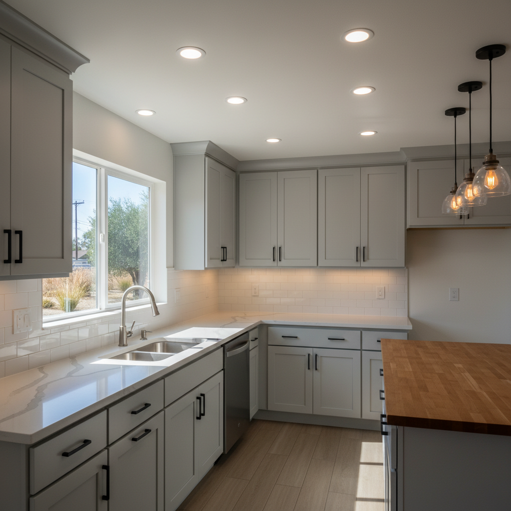 Completed kitchen lighting work at a residential property in Norwalk, CA