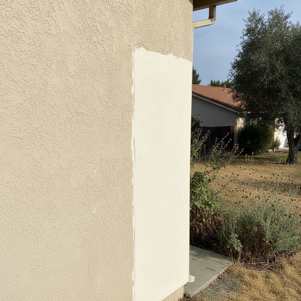 Completed stucco repair work at a residential property in Los Altos, CA