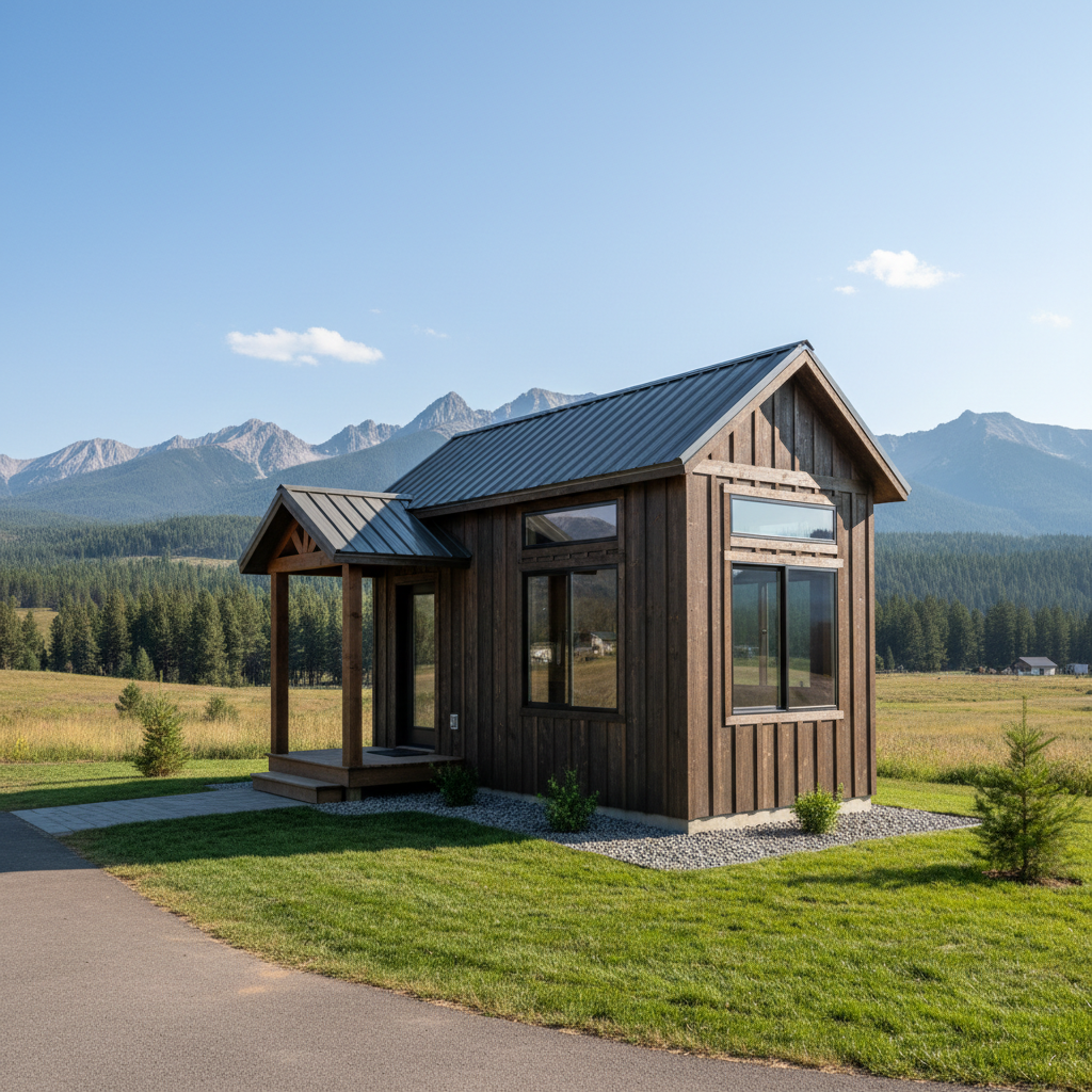 Completed tiny homes work at a residential property in Kalispell, MT