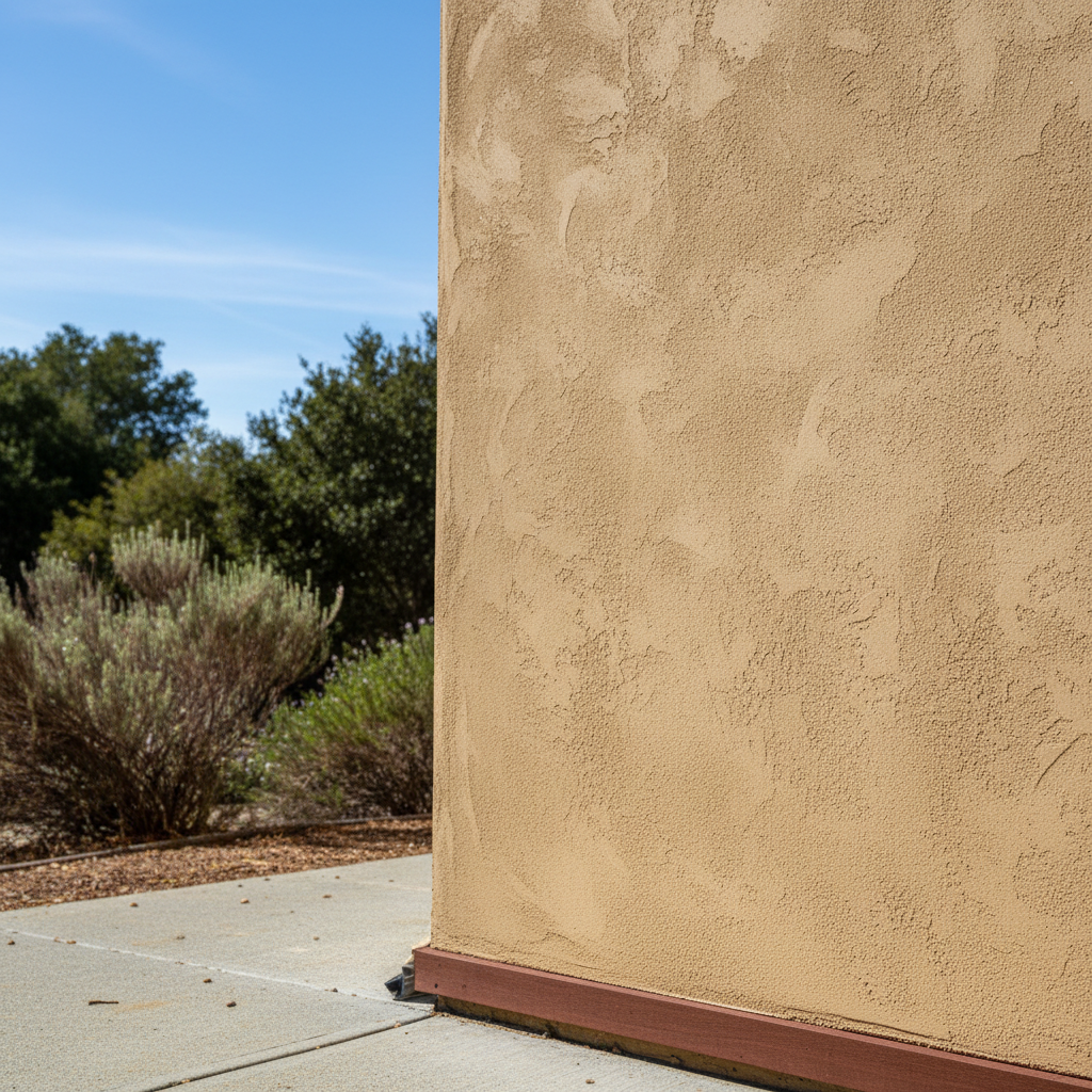 Completed stucco installation work at a residential property in San Bruno, CA