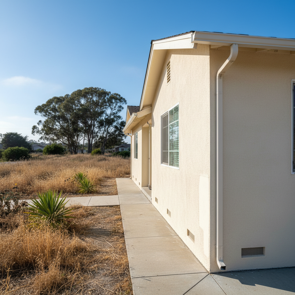 Completed stucco repair work at a residential property in Marina, CA