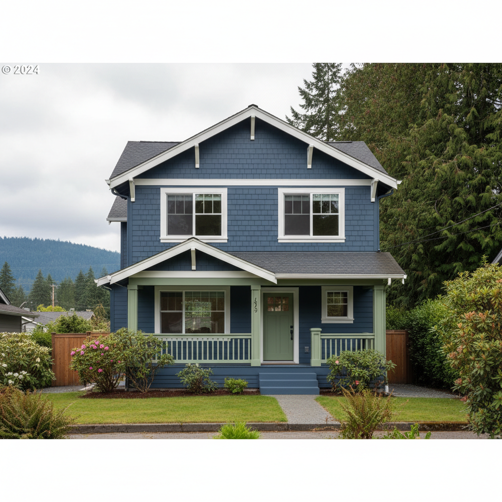 Completed exterior painting work at a residential property in Burien, WA