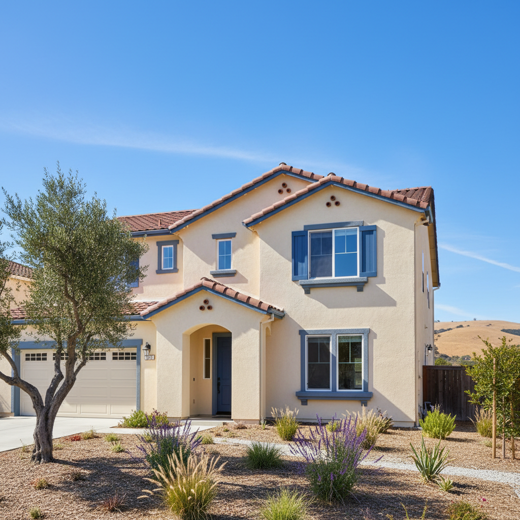 Completed stucco painting work at a residential property in Marina, CA