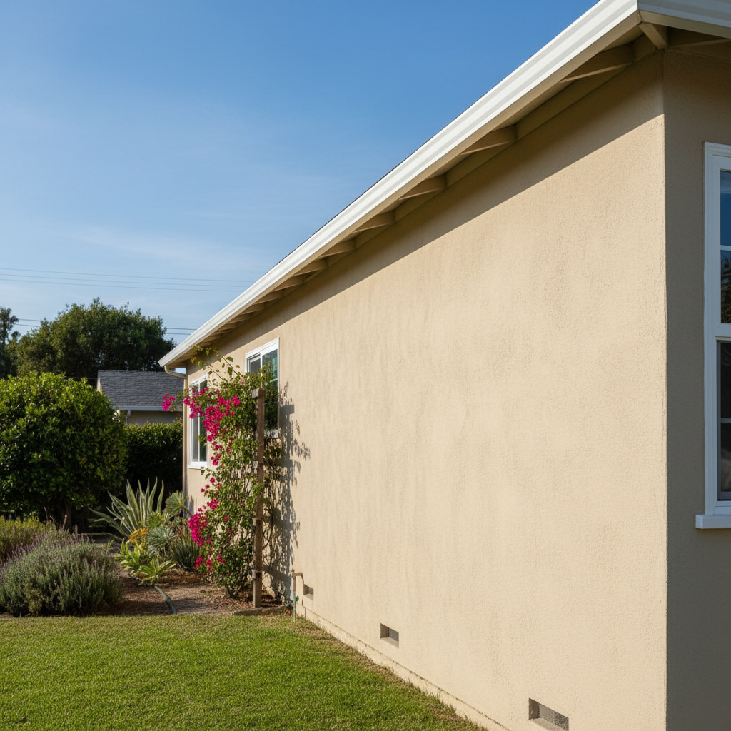 Completed stucco painting work at a residential property in Alameda, CA
