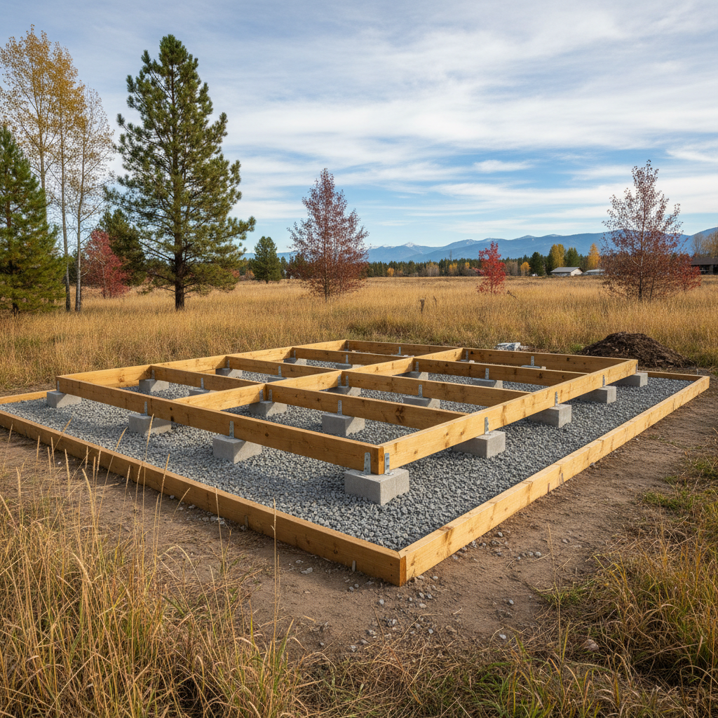 Completed shed foundation work work at a residential property in Kalispell, MT