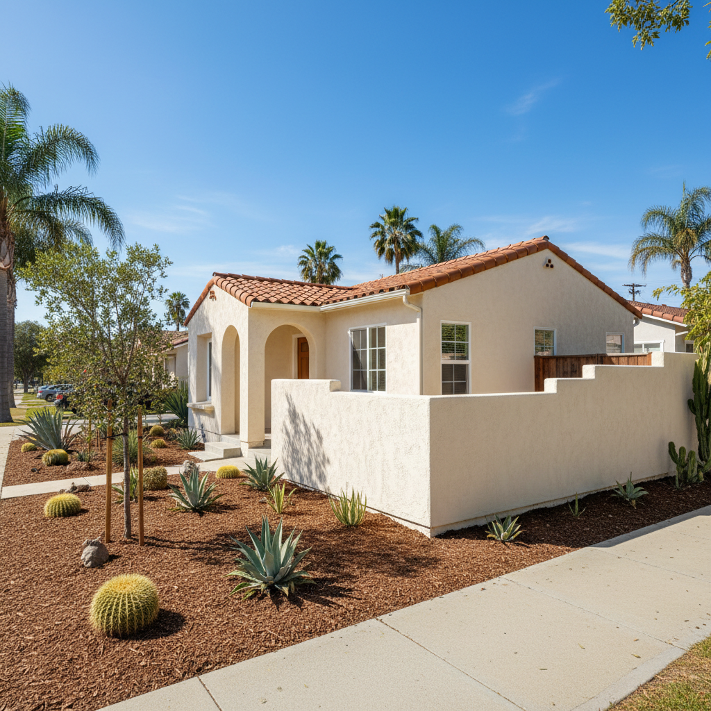 Completed stucco redashing work at a residential property in Arcadia, CA
